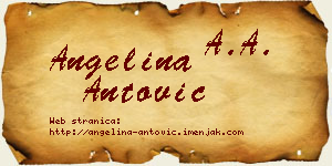 Angelina Antović vizit kartica